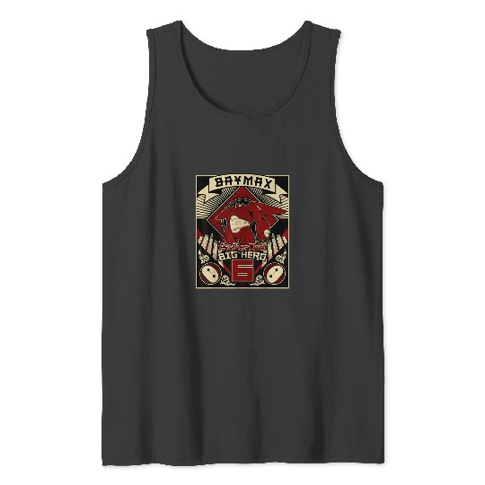 Disney Big Hero 6 Baymax Propaganda Poster Graph Tank Tops