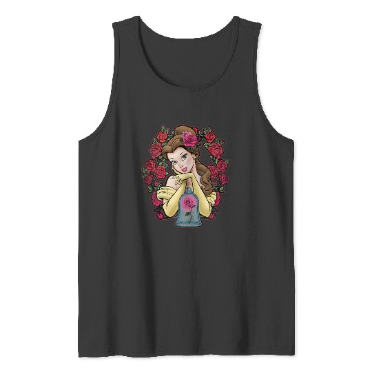Disneyss Beauty And The Beast Belle Rose Frame Portrait Tank Tops