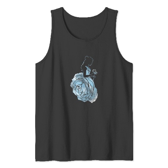 Disneyss Beauty The Beast Belle Blue Rose Dress Tank Tops