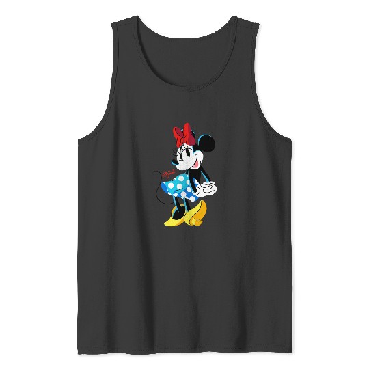 Disney Minnie Mouse Polka-Dot Skirt Cute Retro  Pose Tank Tops