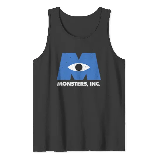 Disneyss Pixars Monsters Inc Classic Iconic Small Pocket Logo Tank Tops