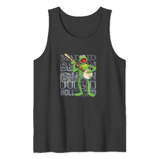 Disneyss The Muppets Vintages World Tour Kermit Banjo Poster Tank Tops