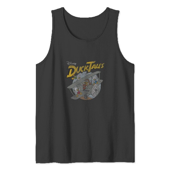 Disney DuckTales Ducks On Airplane Distressed Portrait Tank Tops