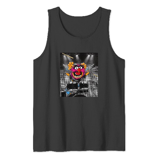 Disneyss The Muppets Animal Vintages Retro Metal Drummer Poster Tank Tops
