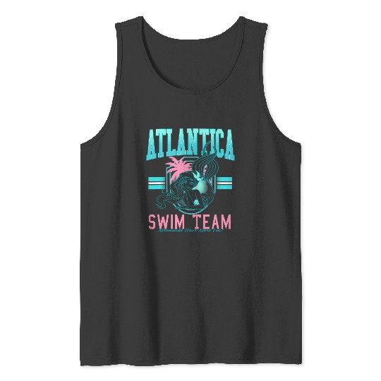 Disney The Little Mermaid Atlantica Swim Team Big Chest Logo Tank Tops