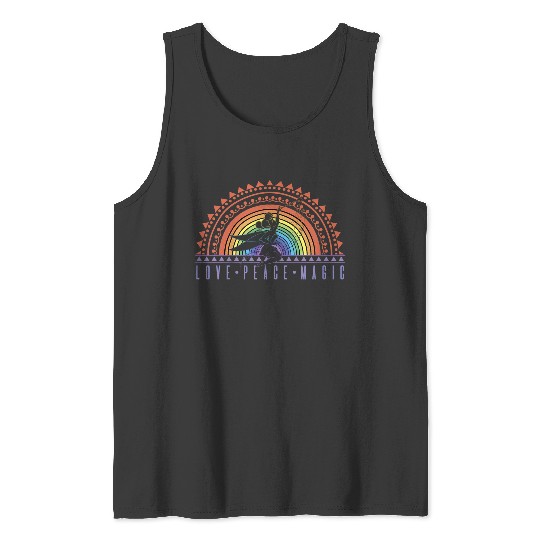 Disneyss Peter Pan Love Peace Magic Rainbow Tinker Bell Tank Tops