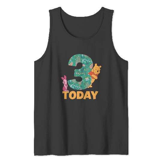 Kids Disney Winnie The Pooh Piglet Birthday 3 Years Old Today Tank Tops