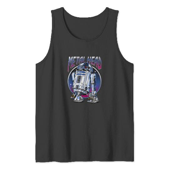 Star Warss R2d2 Metal Head Vintages Disneyss+ Tank Tops