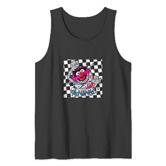 Disney The Muppets Rockstar Animal Checkerboard Portrait Tank Tops