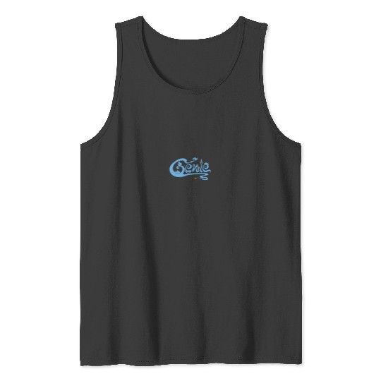 Disneyss Aladdin Genie Different Expressions Chest Text Logo Tank Tops