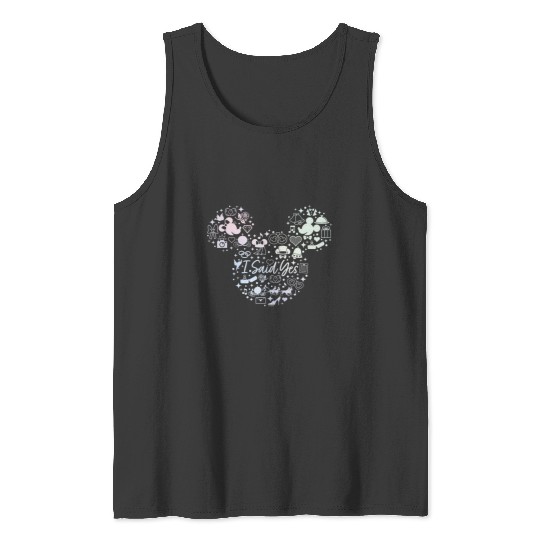 Disney I Said Yes Engagement Proposal Mickey Head Icon Tank Tops