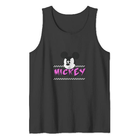 Disney Mickey And Friends Retro Checkerboard Punk Mickey Tank Tops