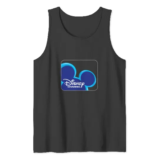 Disney Channel  Mickey Mouse Blue Retro 2000s Logo Tank Tops