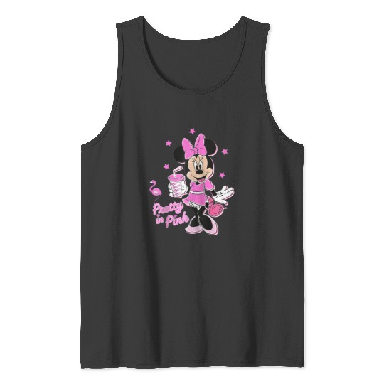 Disney Minnie Mouse Pretty in Pink Raglan Baseball Tee Tank Tops
