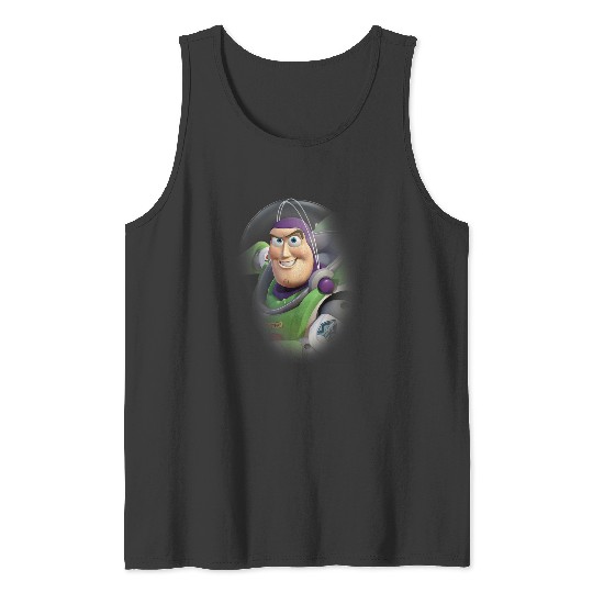 Disneyss Pixars Toy Story Buzz Lightyear Faded Astronaut Logo Tank Tops