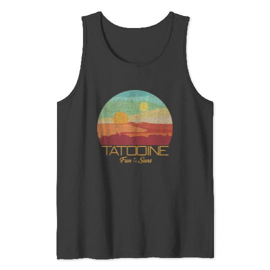 Star Warss Tatooine Postcard Fun In The Sun Vintages Disneyss+ Tank Tops