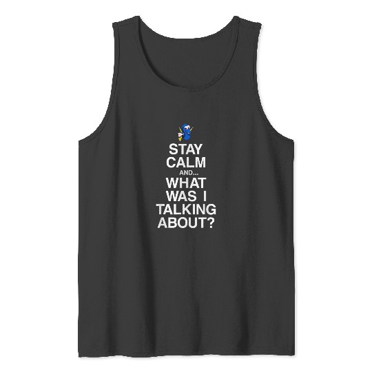 Disneyss Pixars Finding Dory Keep Calm Forgetful Dory Logo Tank Tops