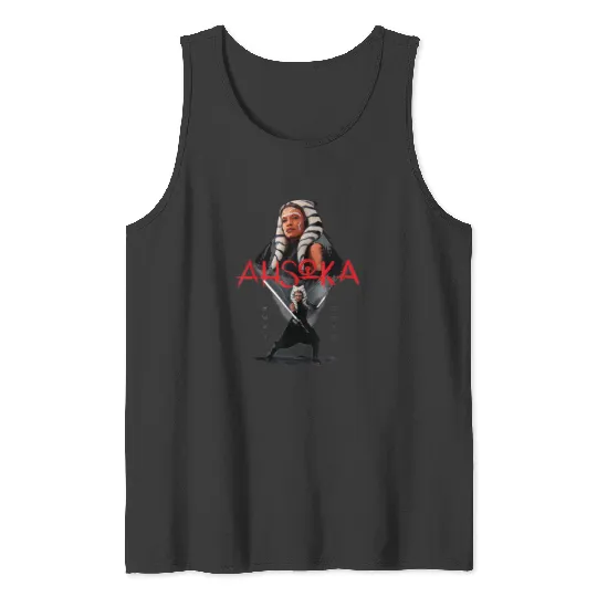 Star Warss Ahsoka Tano Jedi Hero Aurebesh Disneyss+ Tank Tops