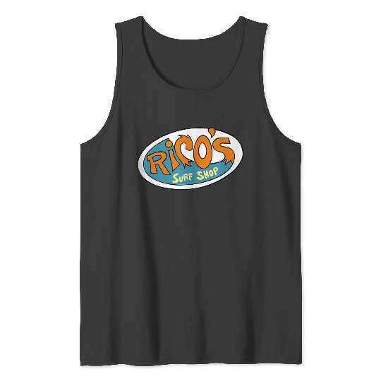 Disneyss Hannah Montana Ricos Surf Shop Logo Tank Tops