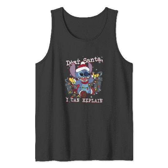Disneyss Lilo Stitch Christmas Dear Santa I Can Explain Short Sleeve Tank Tops