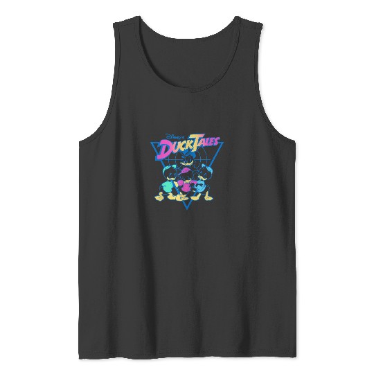 Disney DuckTales  Neon Outlines Group Shot Distr Tank Tops