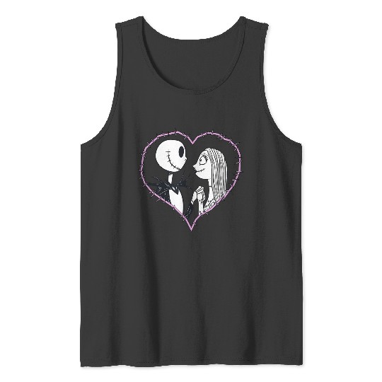 Disneyss The Nightmare Before Christmas Jack Sally Heart Tank Tops