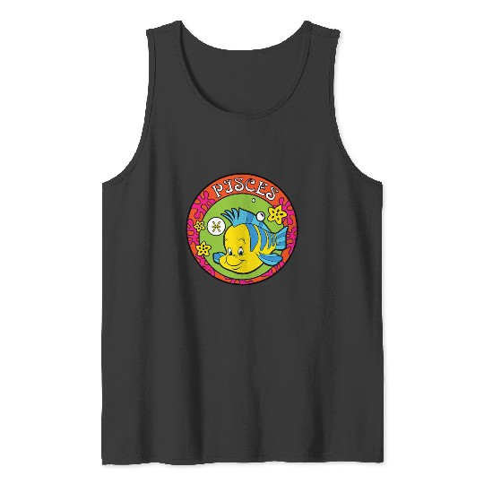 Disney The Little Mermaid Flounder Zodiac Pisces Tank Tops