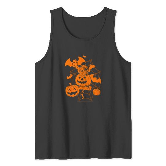 Disneyss Winnie The Pooh Halloween Tigger Spooky Spiderweb Tank Tops