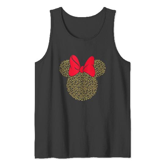 Disneyss Minnie Mouse Dotted Gold Icon Tank Tops