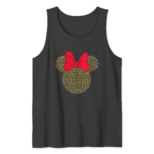 Disneyss Minnie Mouse Dotted Gold Icon Tank Tops