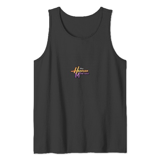 Disneyss Hannah Montana Classic Iconic Big Chest Text Logo Tank Tops