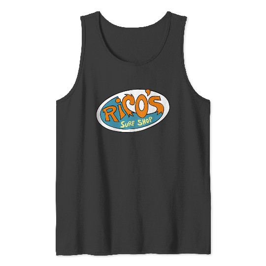 Disneyss Hannah Montana Ricos Surf Shop Logo Tank Tops