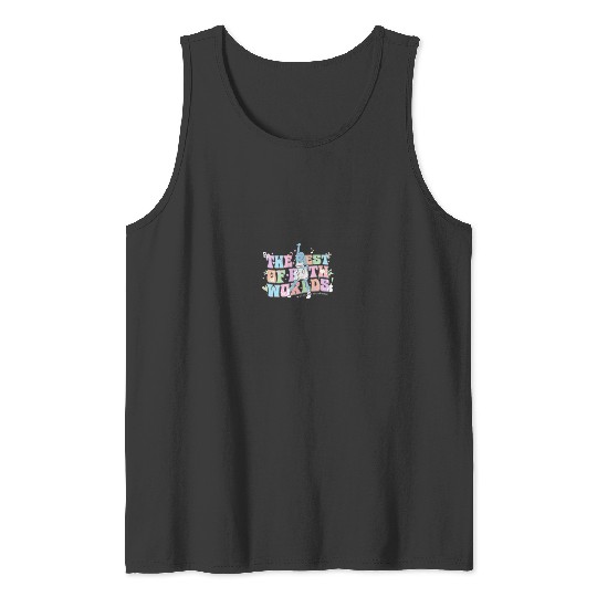Disneyss Hannah Montana The Best Of Both Worlds Big Text Logo Tank Tops