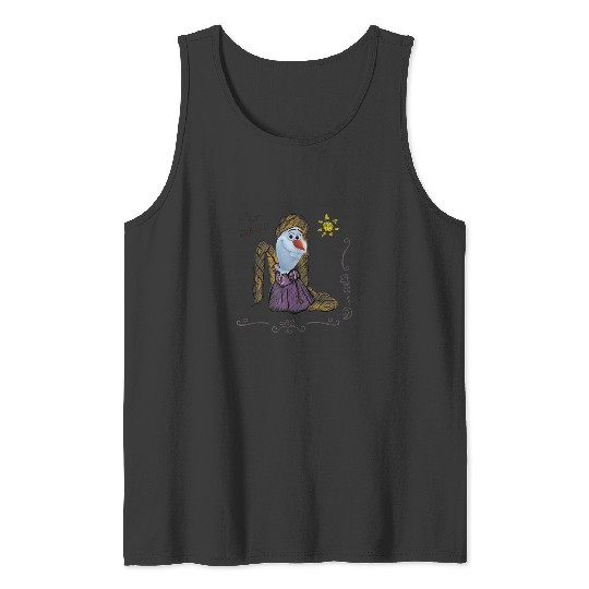 Disney Olaf Presents Rapunzel Costume Sketch Tank Tops