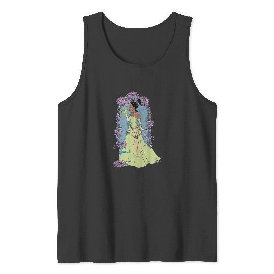 Disneyss The Princess And The Frog Tiana Profile Stained Glass Tank Tops