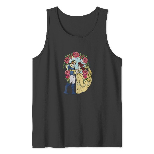 Disneyss Beauty And The Beast Belle And Beast Stained Glass Tank Tops