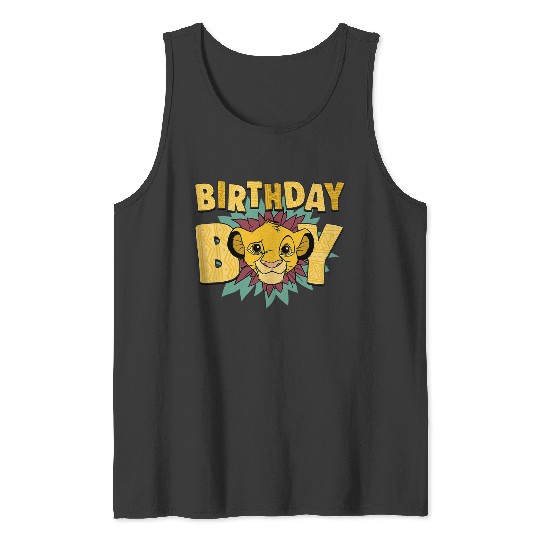Discover Disney The Lion King Birthday Boy Simba Big Face Chest Logo Tank Tops