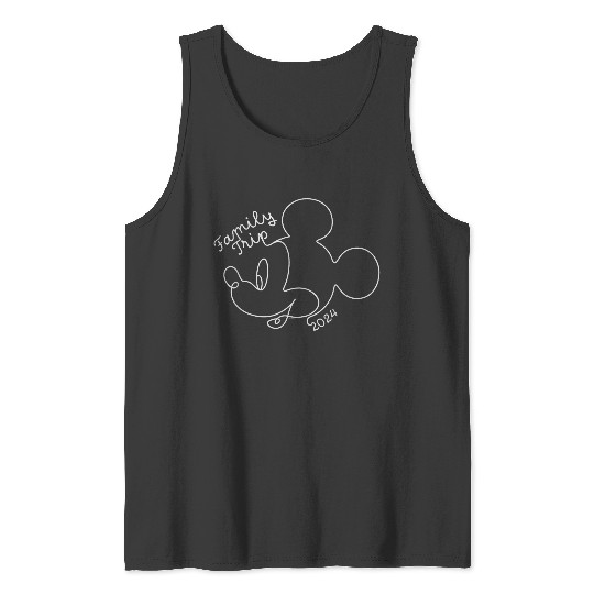 Discover Disney Mickey Mouse Line Drawing Family Trip Vacation 2024 Tank Tops