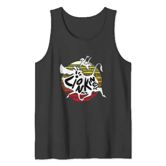 Disneyss Lion King Timon Pumbaa Pattern Silhouette Tank Tops