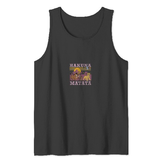 Disneyss Lion King Retro Hakuna Matata Faded Poster Tank Tops