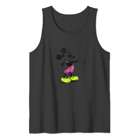 Discover Disney Mickey And Friends Sketchy Neon Mickey Mouse Portrait Tank Tops