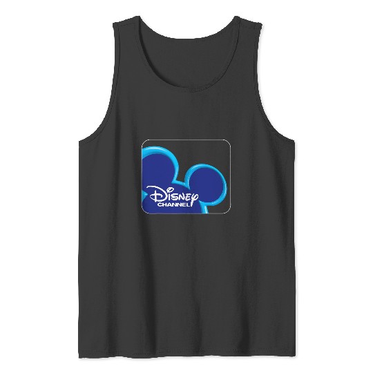 Disney Channel  Mickey Mouse Blue Retro 2000s Logo Tank Tops