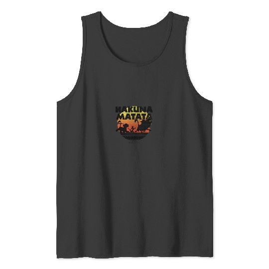 Disneyss The Lion King Hakuna Matata Sunset Silhouette Poster Tank Tops