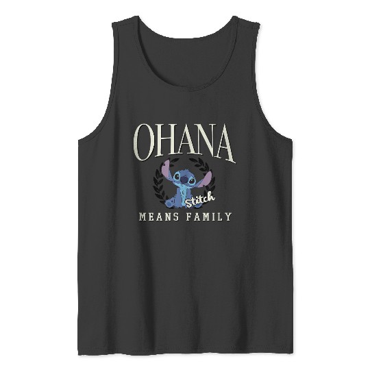 Discover Disney Lilo Stitch Ohana Means Family Cute Stitch Logo Tank Tops