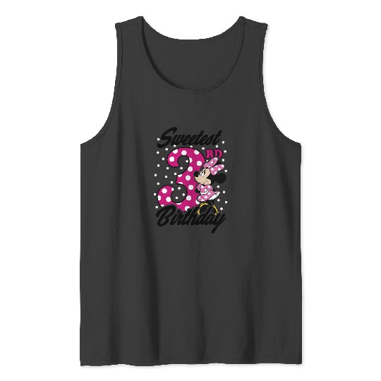 Discover Disney Minnie Mouse Pink Polka Dot Sweetest 3rd Birthday Tank Tops