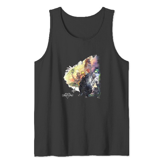Disneyss Kingdom Hearts Characters Clock Tower Group shots Tank Tops