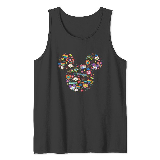 Discover Disney Pride Collection Rainbow Mickey Mouse Icon Doodles Tank Tops