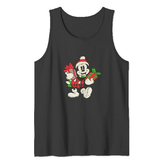 Discover Disney Vintages Mickey Mouse Holiday Gifts Short Sleeve Tank Tops