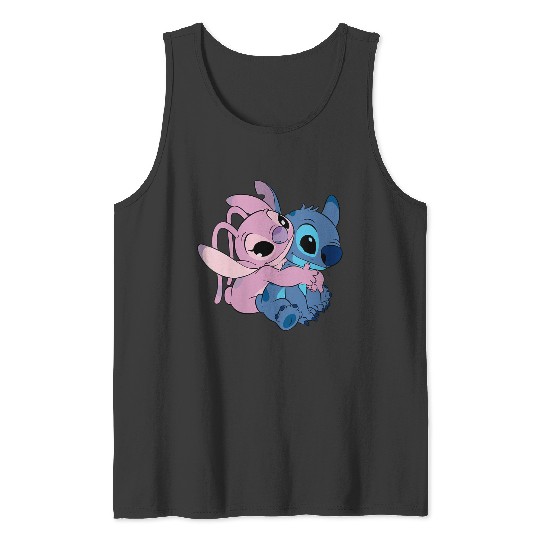 Discover Disney Lilo Stitch Cute Angel Stitch Hugging Chest Logo Tank Tops