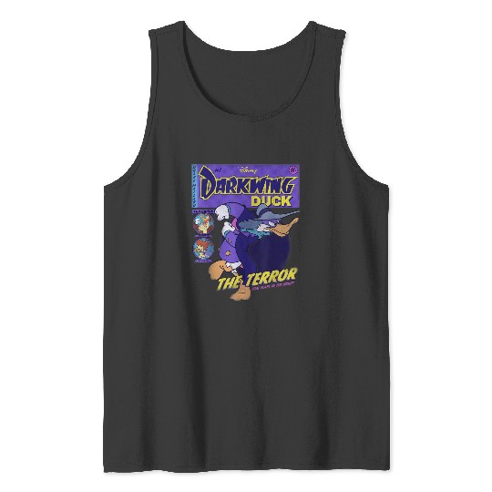Disneyss Darkwing Duck Black Classic Fit Crew Neck Adult Short Sleeve Tank Tops